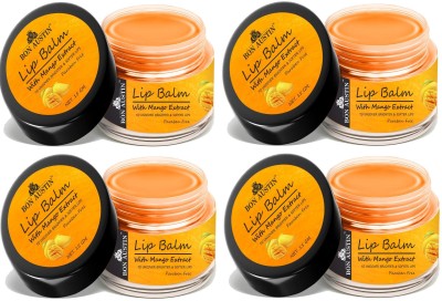 Bon Austin Mango Lip Balm For Dry, Cracked & Chapped Lips, Intense Moisturizing (4x15g) Mango(Pack of: 4, 60 g)