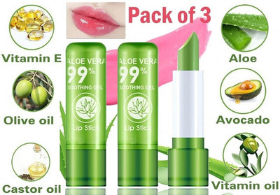 kHUDAt The Hydrating Power of Three Lip Balms aloewera(Pack of: 3, 4.06499999999996 g)