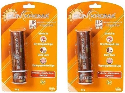 Sunkroma lip balm spf 15 peppermint with menthol flavor(Pack of: 2, 4.8 g)