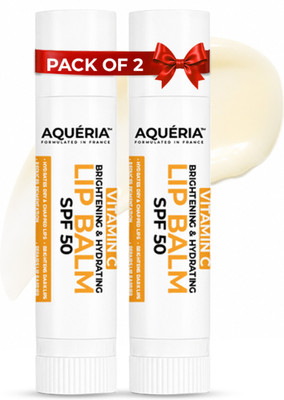 Aqueria Brightening & Hydrating Lip Balm SPF 50 for Dark & Pigmented Lips Unflavoured(Pack of: 2, 20 g)