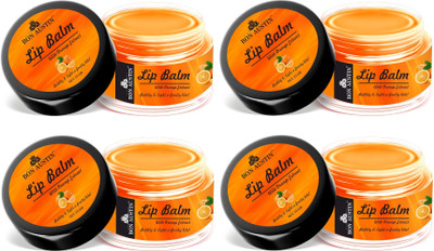 Bon Austin Lip Balm for Soft and Natural Lips with Orange Extracts (15g) Pack of 4 Orange(Pack of: 4, 60 g)