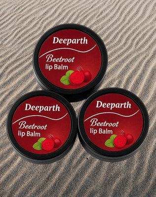 Deeparth Organic Herbal Lip Balm Beetroot | Pack of 3 | Lip Brightening & Softening Beetroot(Pack of: 3, 10 g)