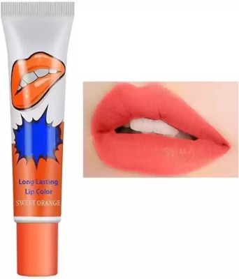 HUZURLU Peel Off Lipstick Waterproof Long Lasting Lip Gloss Mask Orange Lip Stain-10 ORANGE(Pack of: 1, 15 g)