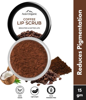 Aravi Organic Coffee Lip Scrub For Brightening Dark Lips - For Dark, Chapped & Pigmented Lips Scrub(14 g)