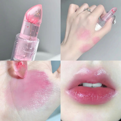 GULGLOW99 Temperature Change Moisturizer Flower Lip Stick Long Lasting Nutritious Lip Balm(3.6 g, Pink)