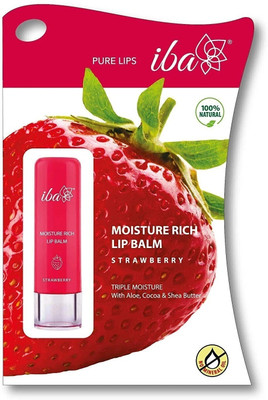 Iba Moisture Rich Lip Balm Strawberry(Pack of: 2, 4.5 g)