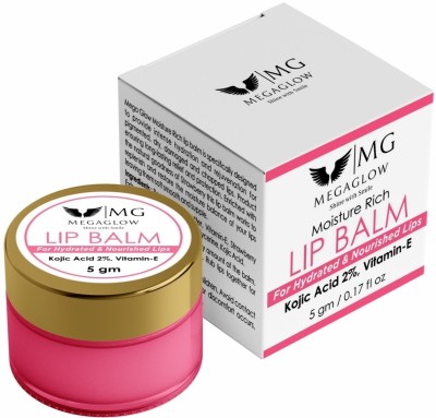 MEGA GLOW Lip Balm 5gm 01 strawberry, fruity, berry(Pack of: 1, 5 g)