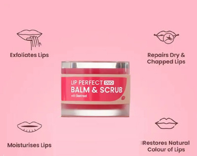 GABBU new Lip Perfect Duo Balm & Scrub with Beetroot Extract Beetroot(Pack of: 1, 7 g)