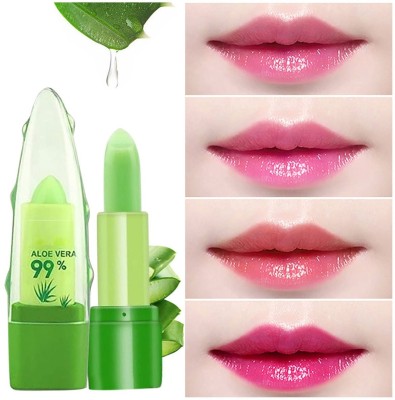 Neycare Gel Lipstick Temperature Changed Waterproof Nourishing Lip Balm Lips Makeup ALOVE VERA, GREEN APPLE(Pack of: 1, 5 g)