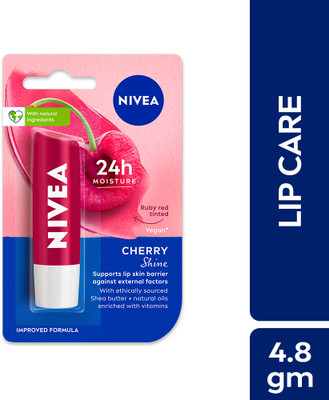 NIVEA Shine Caring Lip Balm Cherry(Pack of: 1, 4.8 g)