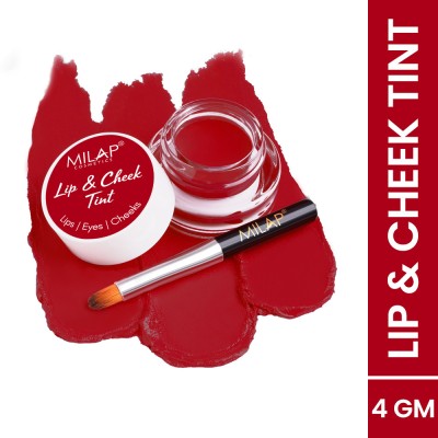 MILAP Organic Lip Cheek&Eye Tint with Free Applicator|Deep Nourishment&Moisturizing Neerja(Pack of: 1, 4 g)