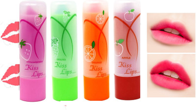 Libline Women's Magic Color Changing Glossy Lip balm FRUITY(Pack of: 4, 10 g)