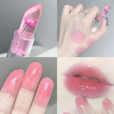 MYEONG Lip Tint Stain Mattes Makeup Jelly Crystal Lipstick For Women(Pink Gloss, 10.8 g)