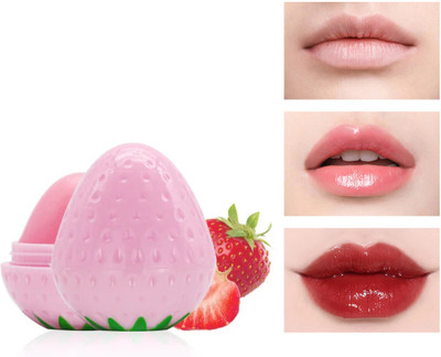 HSQ Strawberry Lip Balm for Soft Moist Lips | Natural Tint, Hydrating & Nourishing Strawberry(Pack of: 1, 5 g)