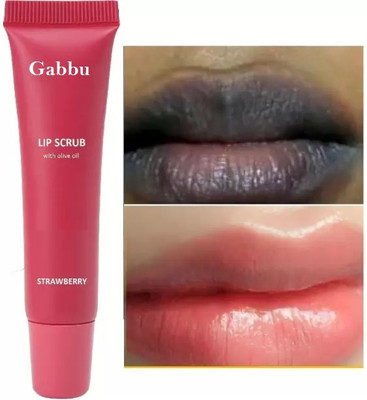 GABBU Lip Moisturizing For Dry And Chapped Lips For Smooth And Bright Lips Scrub strawberry(Pack of: 1, 10 g)