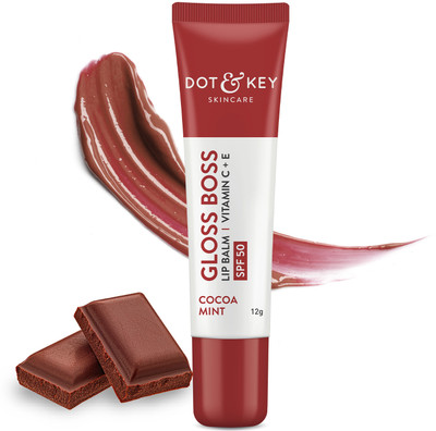 Dot & Key Cocoa Lip Balm with Shea Butter for Naturally Glowing and Hydrated Lips Cocoa Mint(Pack of: 1, 12 g)