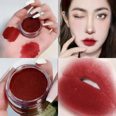 manasona Long Lasting Matte Lip Clay Dual-use High Pigment Tint STAWBERRY(Pack of: 1, 8 g)