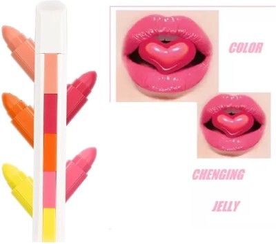 AMOSFIA Waterproof Natural Moisturizing Non-stick Cup Lipstick CANDY, Orange Juice, ROSE FLOWER, BERRY, APPLY(Pack of: 1, 10 g)