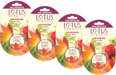 LOTUS HERBALS Strawberry Lip Balm STRAWBERRY(Pack of: 4, 20 g)