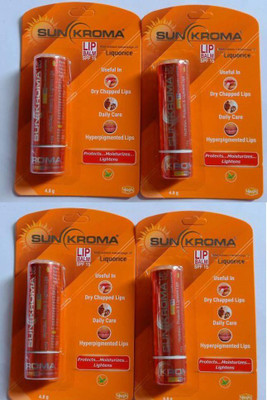 Sunkroma LIP BALM SPF15 4.8GM PACK OF 4 YES(Pack of: 4, 4.8 g)