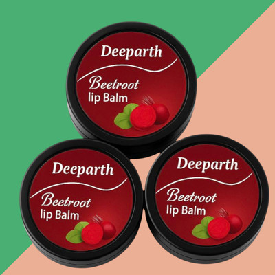 Deeparth Herbal Lip Balm Beetroot Pack of 3 | Natural Lip Care for Dry & Chapped Lips Beetroot(Pack of: 3, 10 g)