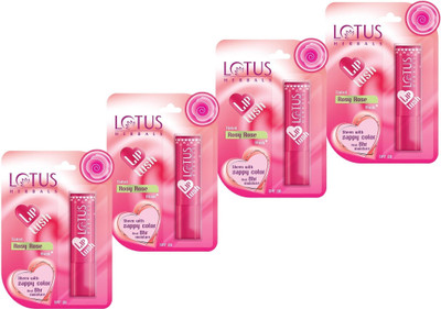 LOTUS HERBALS Rosy Rose Lip Lush Rosy Rose(Pack of: 4, 14 g)