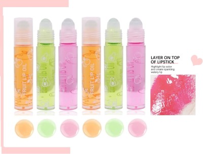 USBK lips oil cute fruit lip oil liquid, waterproof, moisturizinglip Fruit(Pack of: 6, 6.18 g)