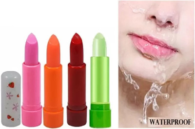 AMOSFIA Best Multi-color Changing Lip Balm for Winters aloe vera FRUITS(Pack of: 4, 12 g)