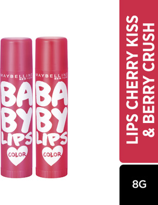 MAYBELLINE NEW YORK Baby Lips Tinted Lip Balm Berry Crush & Cherry Kiss(Pack of: 2, 8 g)