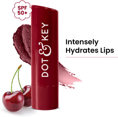 Dot & Key Barrier Repair Hydrating Lip Balm SPF 50 | Cherry Crimson |Soft Tinted Chapstick Cherry(Pack of: 1, 4.5 g)