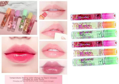 AMOSFIA Glossy Tint for Dry & Chapped Lips Cute Shape Glossy Shine Moisturizing Lip Oil FRUIT(Pack of: 6, 18 g)