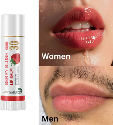 7days natural Ceramide Lip Balm, Spf 30+ Strawberry Flavour Natural Lip care for hydrated lips Strawberry(Pack of: 1, 5 g)