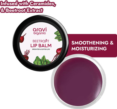 Aravi Organic Beetroot Lip Balm With Beetroots,Shea Cocoa Butter - For Dry & Chapped Lips Beetroots(Pack of: 1, 8 g)