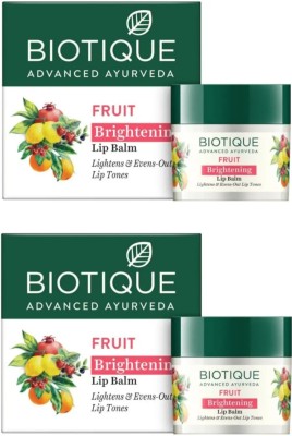 BIOTIQUE Fruit Brightening Lip Balm 12g Fruit(Pack of: 2, 24 g)