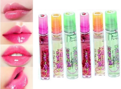 AMOSFIA Lip Gloss Makeup Sexy Plump Lip Glow Oil 6 lip oils fruity FRUIT(Pack of: 6, 18 g)