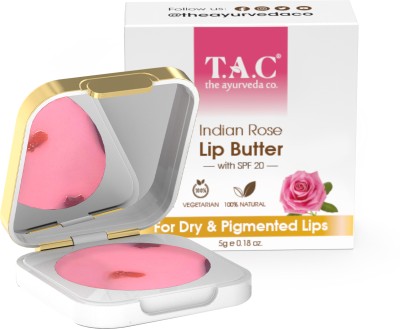 TAC - The Ayurveda Co. Indian Rose Lip Balm for Dark Lips with Shea & Cocoa Butter for Dark & Dry Lips Rose, Shea, cocoa(Pack of: 1, 5 g)