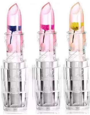 Jiwoo BEST COLOR CHANGING JELLY PINK LIPSTICK WATERPROOF FORMULA FRUIT(Pack of: 3, 10.8 g)