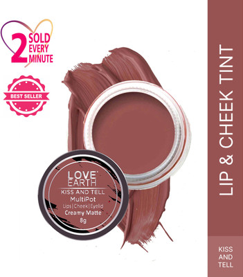 LOVE EARTH Multipot-Kiss And Tell Lip Tint For Lips, Eyelids & Cheeks chocolate vanilla(Pack of: 1, 8 g)