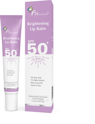 Fixderma SPF 50+ Lip Balm PA+++ 4% Kojic Acid Brightening Lip Balm with 1% Alpha Arbutin Coconut(Pack of: 1, 15 g)