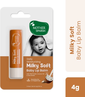 Mother Sparsh Milky Soft Lip Balm for Babies, Nourishes Dry Chapped Lips With Milk Protein Coconut(Pack of: 1, 4 g)