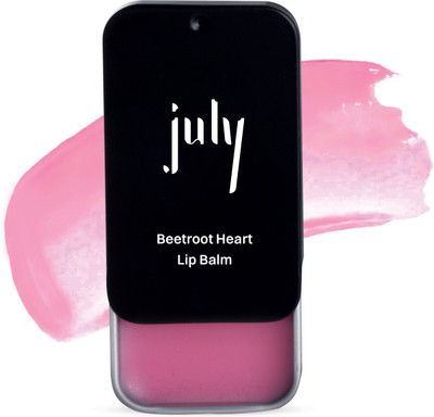 July Lip Balm | 24hr Moisturization for Dry & Chapped Lips | Hydrate & Lighten | Beetroot Heart(Pack of: 1, 10 g)
