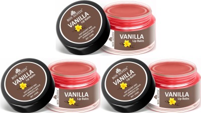 Bon Austin Vanilla Lip Balm For Dry & Pigmented Lips | Long Lasting Moisturization (3x15g) Rose(Pack of: 3, 45 g)