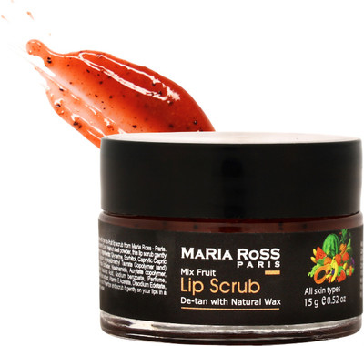 Maria Ross mix fruit lip scrub for de tan with natural wax mix fruit(Pack of: 1, 15 g)