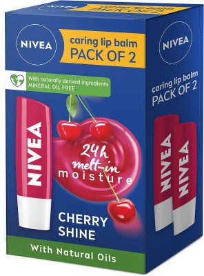 NIVEA Cherry Fruity Shine Lip Balm Cherry(Pack of: 2, 9.6 g)