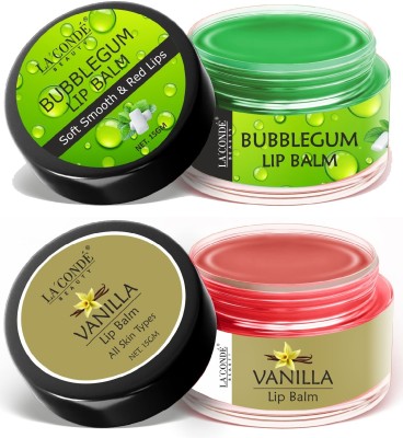 La'Conde Laconde Bubblegum & Vanilla Lip Balm Each 15g - Combo of 2 Fruits(Pack of: 2, 30 g)