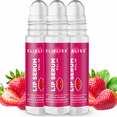 ELIBLISS Lip Serum Roll-On for Deep Moisturizing, Softens, Smooths & Chapped Lips strawberry(Pack of: 3, 10 g)