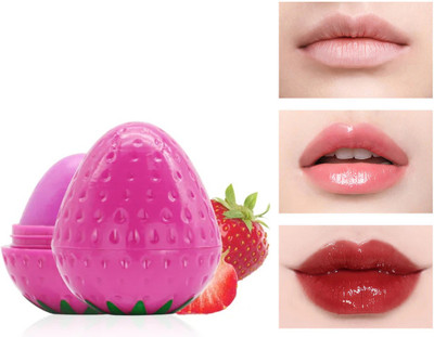 HSQ Strawberry Lip Balm for Pink Glossy Lips | Natural Moisturizing Tinted Strawberry(Pack of: 1, 5 g)