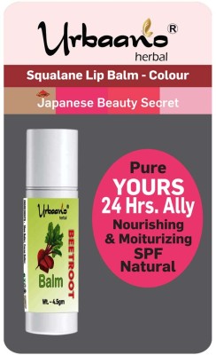 Urbaano Herbal Beetroot Tint Lip Cheek Balm ECOCERTIFED Squalane, Natural SPF, Women & Teens Apricot(Pack of: 1, 4.5 g)