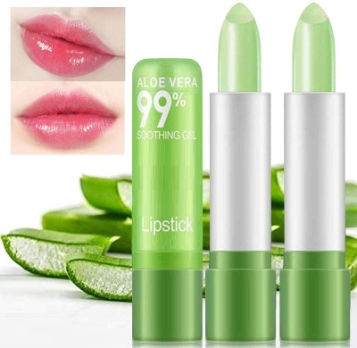 REIMICHI Aloe Vera Lipstick,Long Lasting Nutritious Lip Balm,green ALOE(Pack of: 2, 3.6 g)