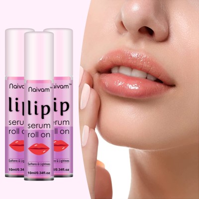 Naivam Lip Serum For Visibly Plump, Soft & Supple Lips - 30 ml (Pack of 3 x 10ml) Strawberry(Pack of: 3, 30 g)